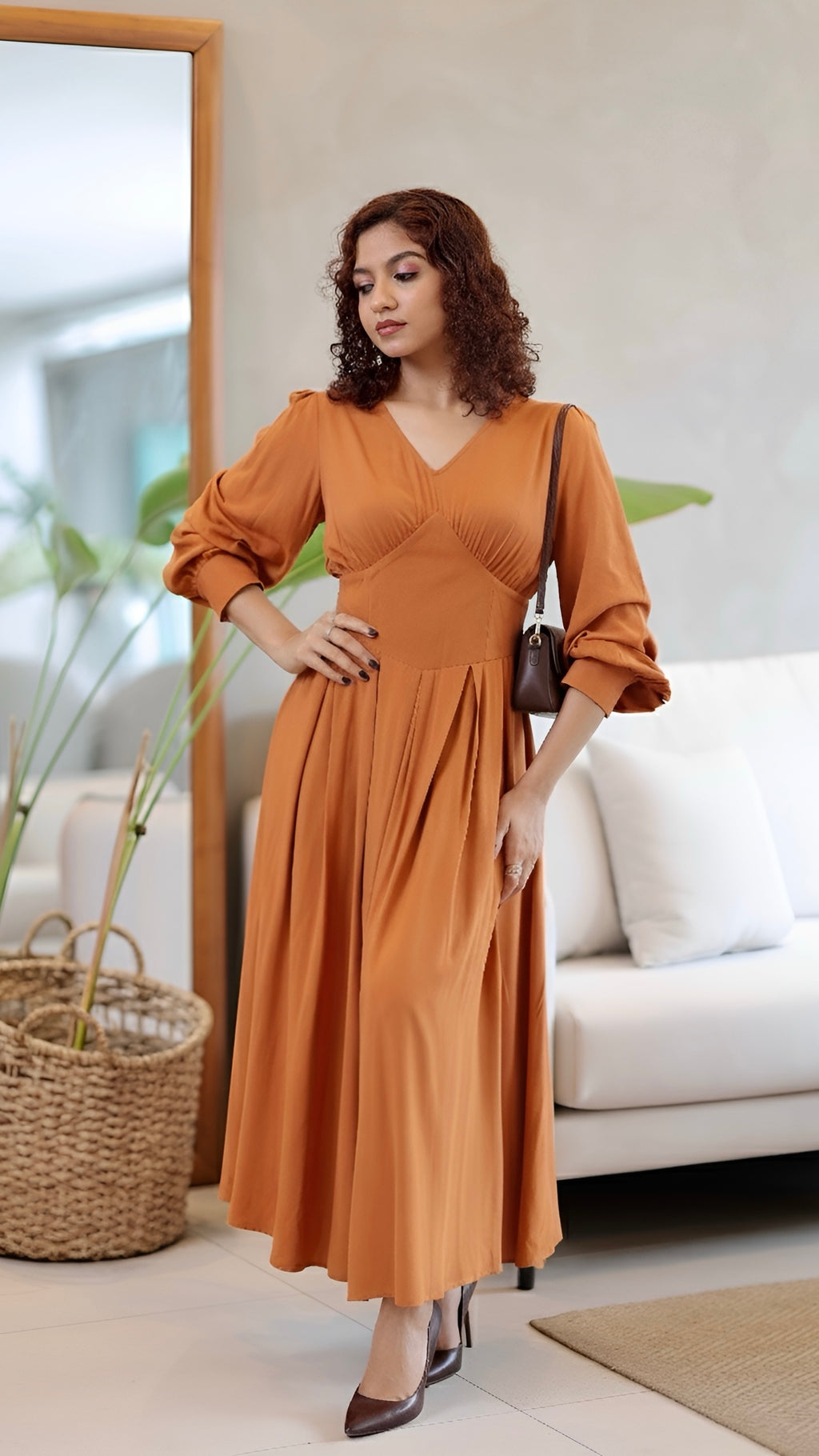 The Heritage Cotton V-Neck Midi Dress