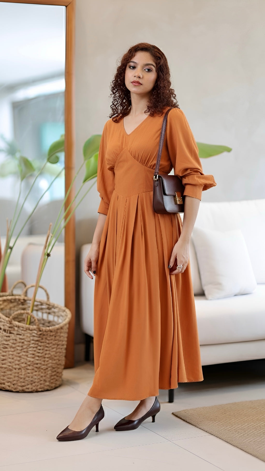 The Heritage Cotton V-Neck Midi Dress