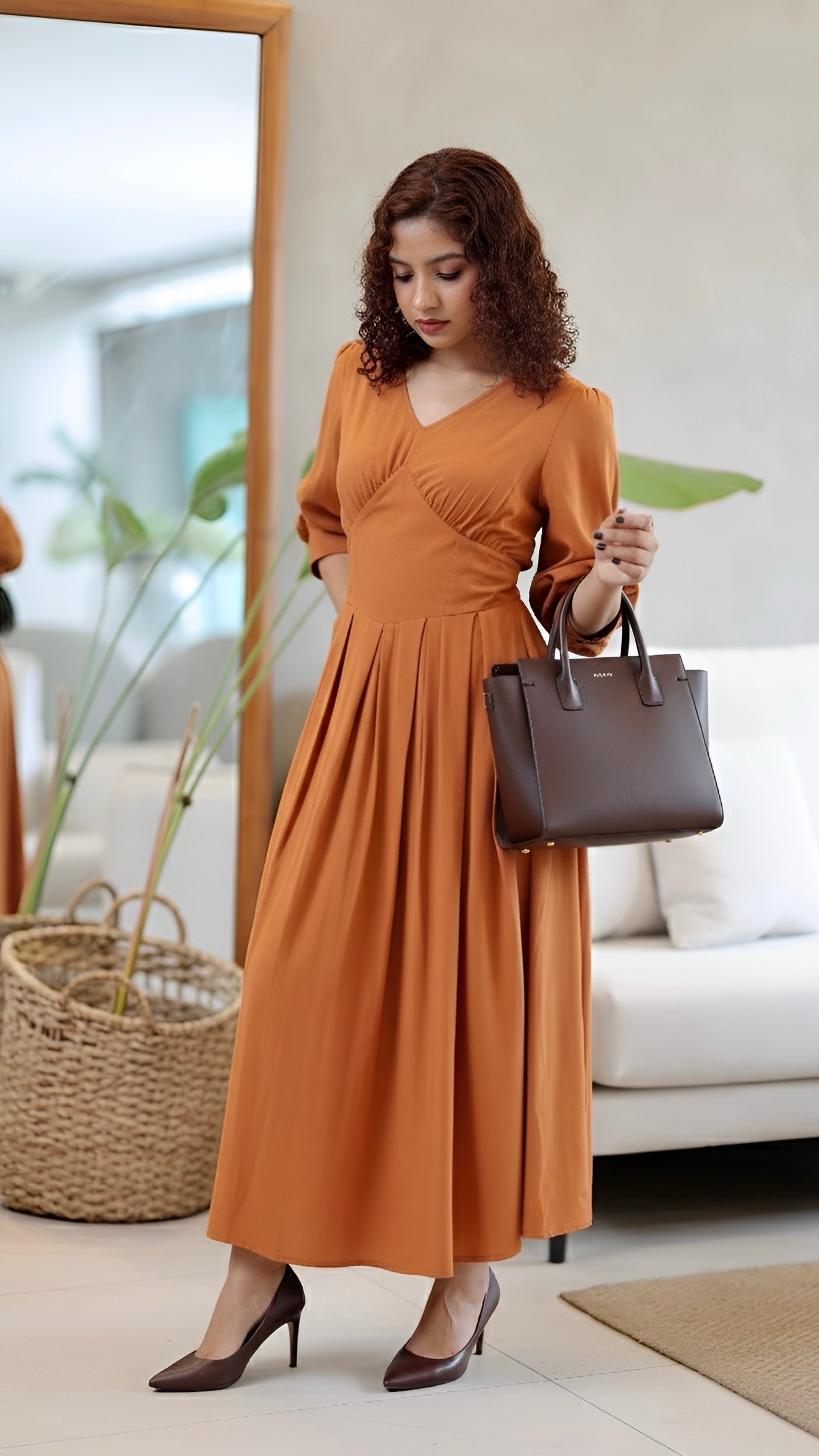 The Heritage Cotton V-Neck Midi Dress