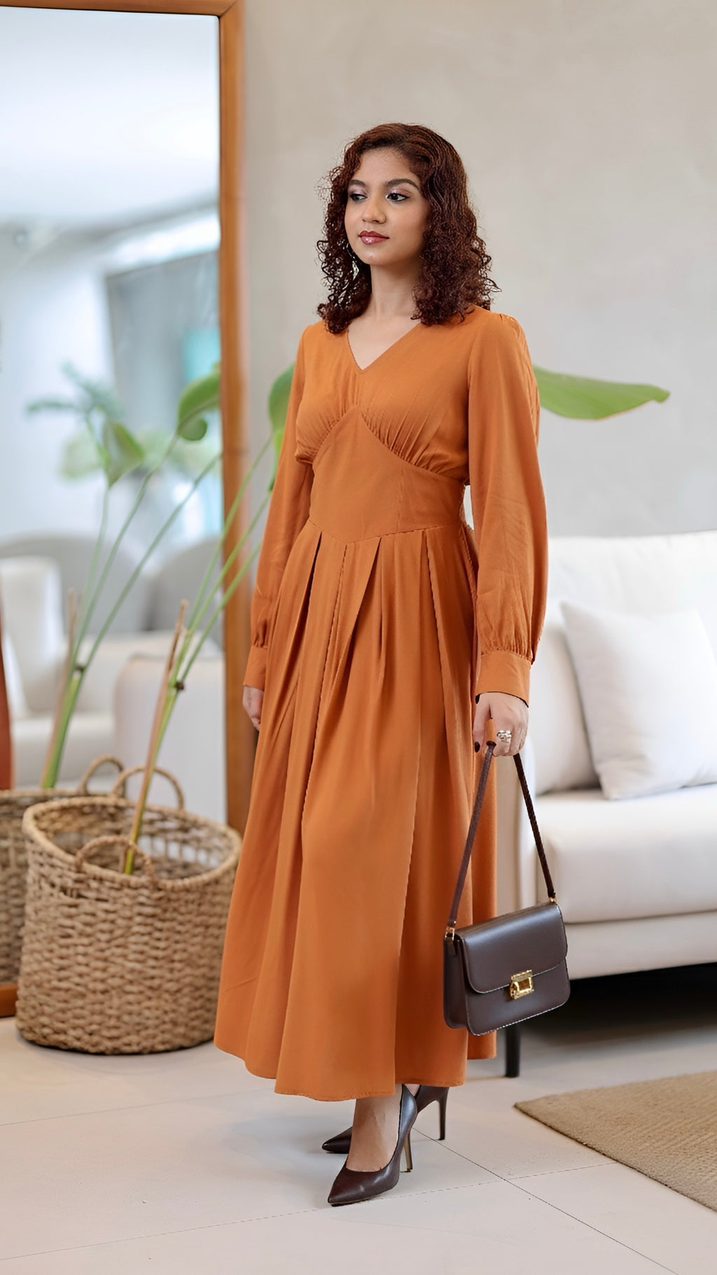 The Heritage Cotton V-Neck Midi Dress