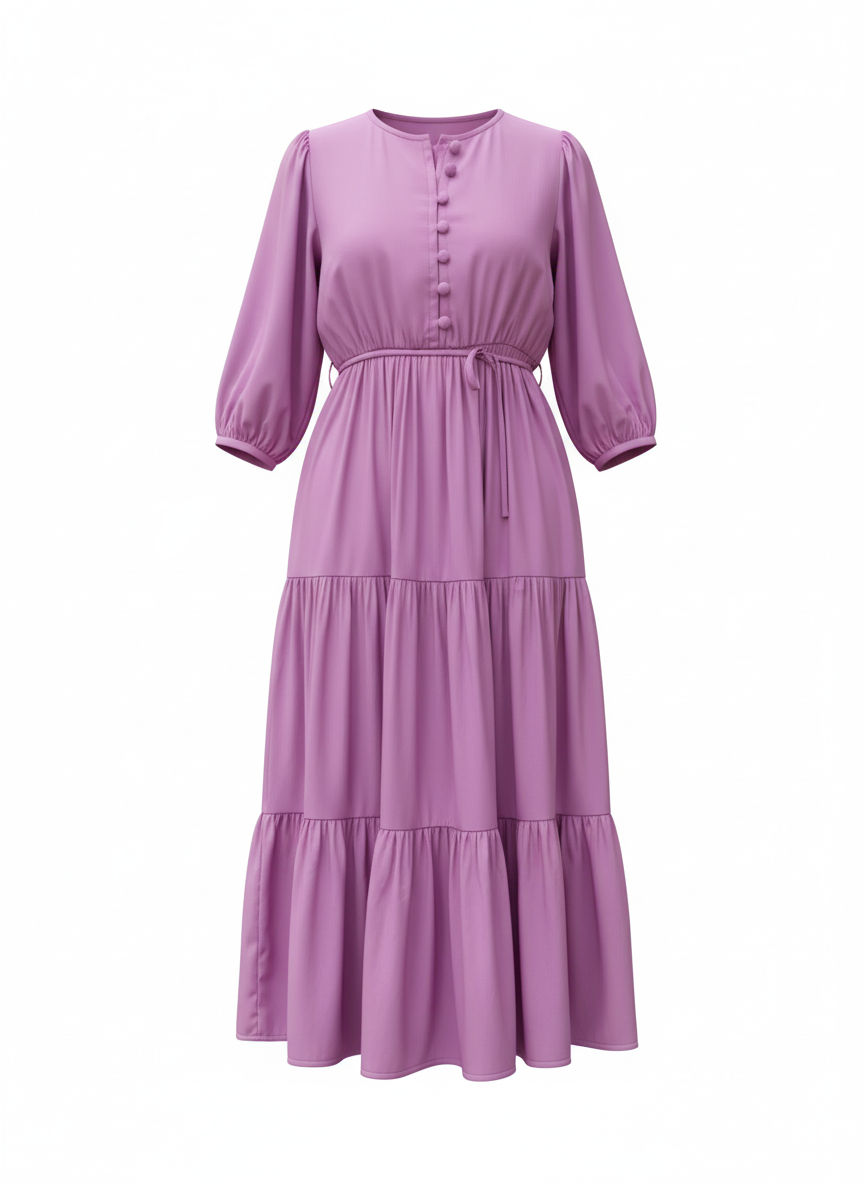 Pink Button Dress