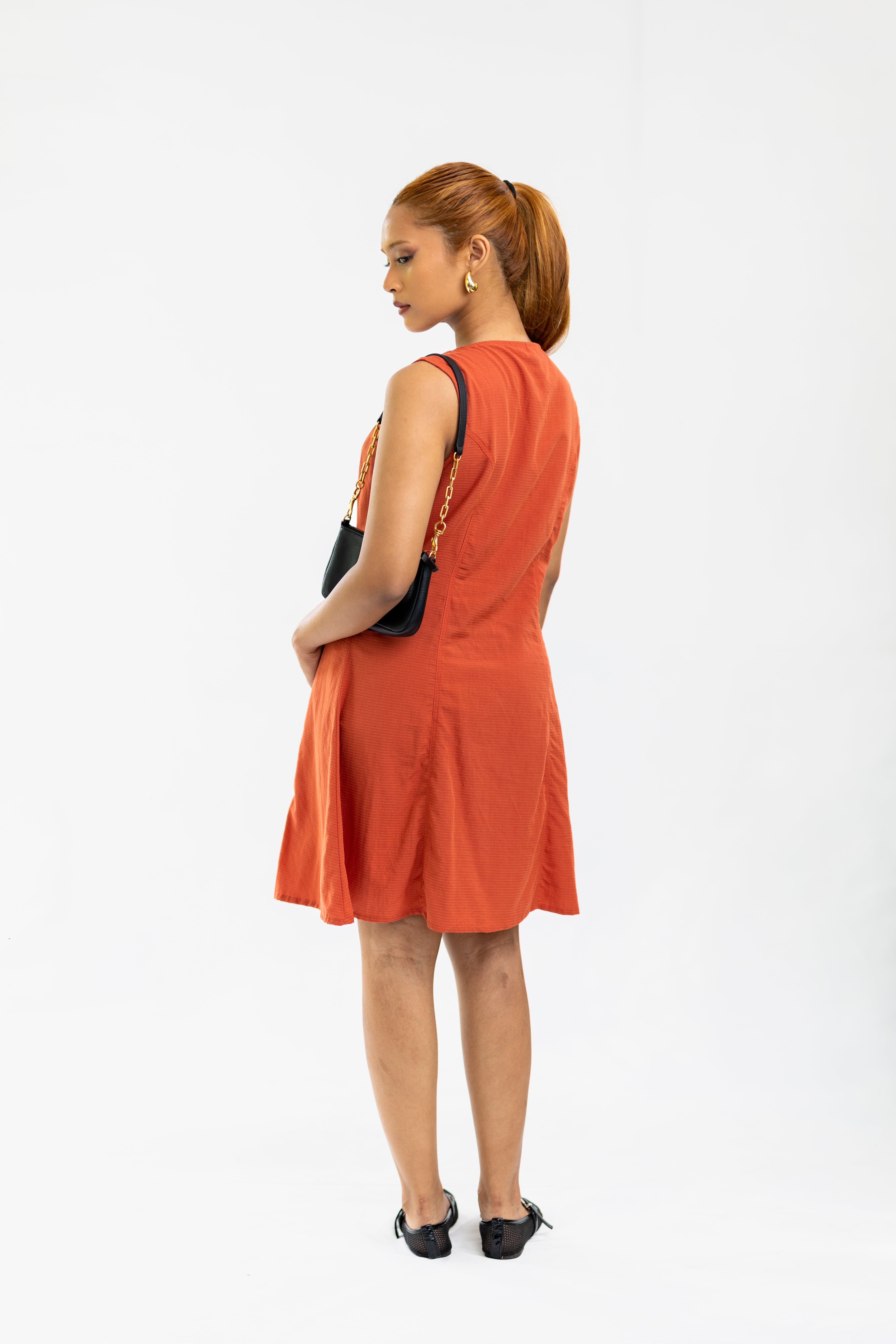 Rust Orange Mini Dress