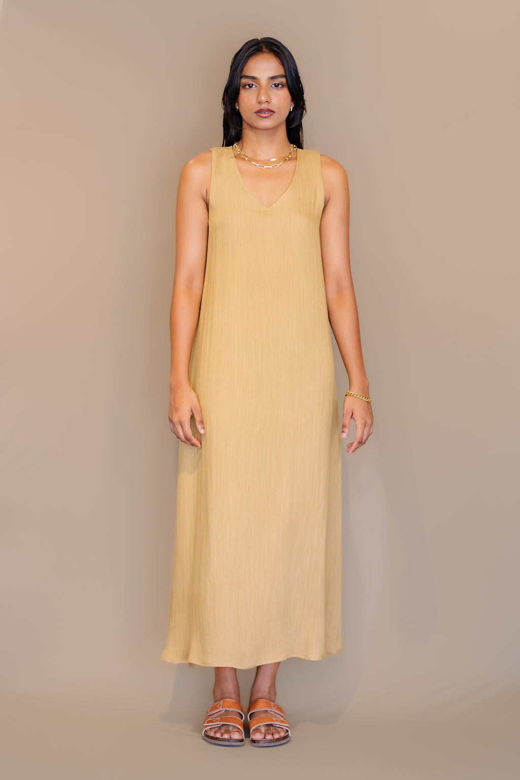 Linen Blend Maxi Relax Dress
