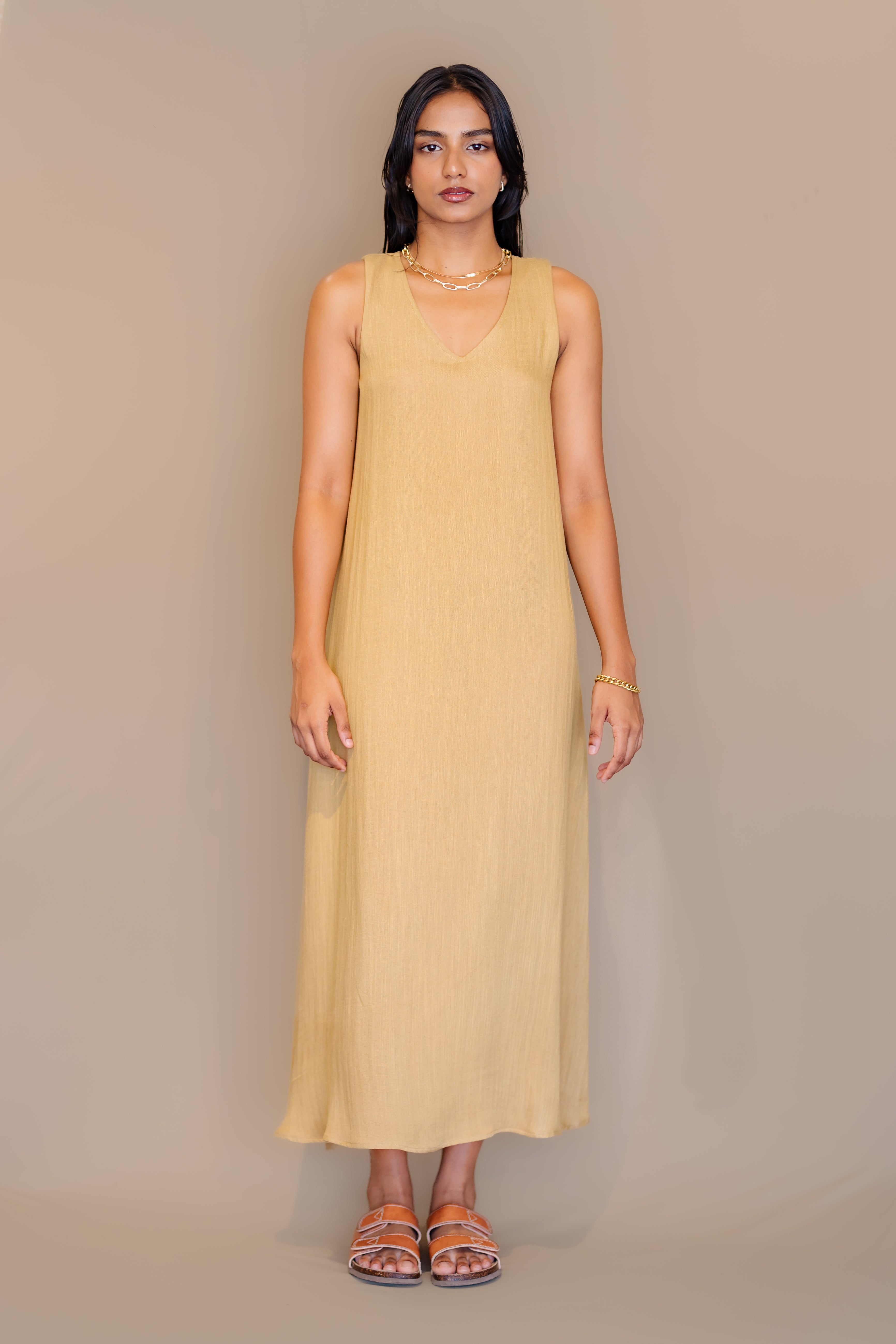 Linen Blend Maxi Relax Dress