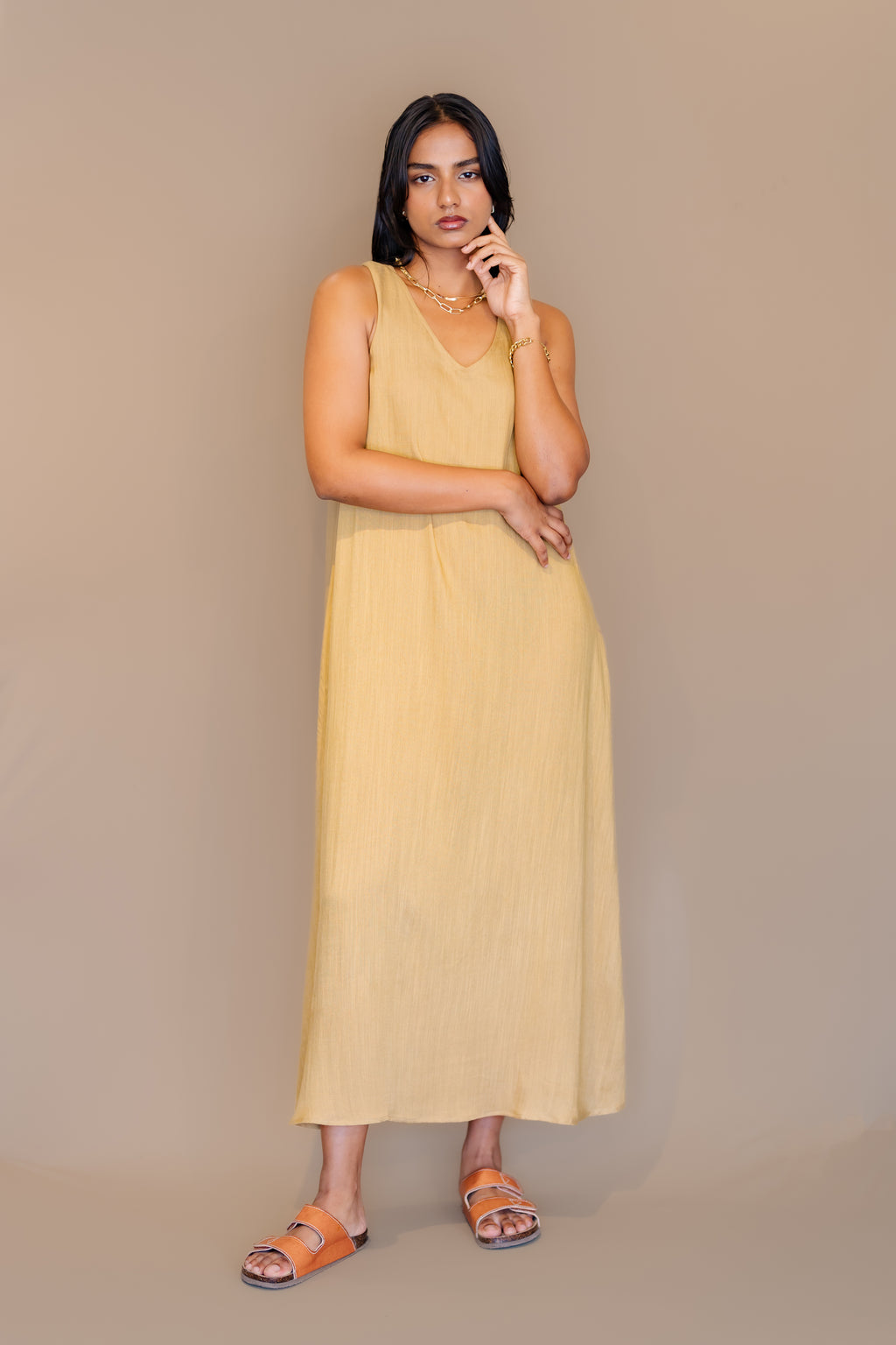 Linen Blend Maxi Relax Dress