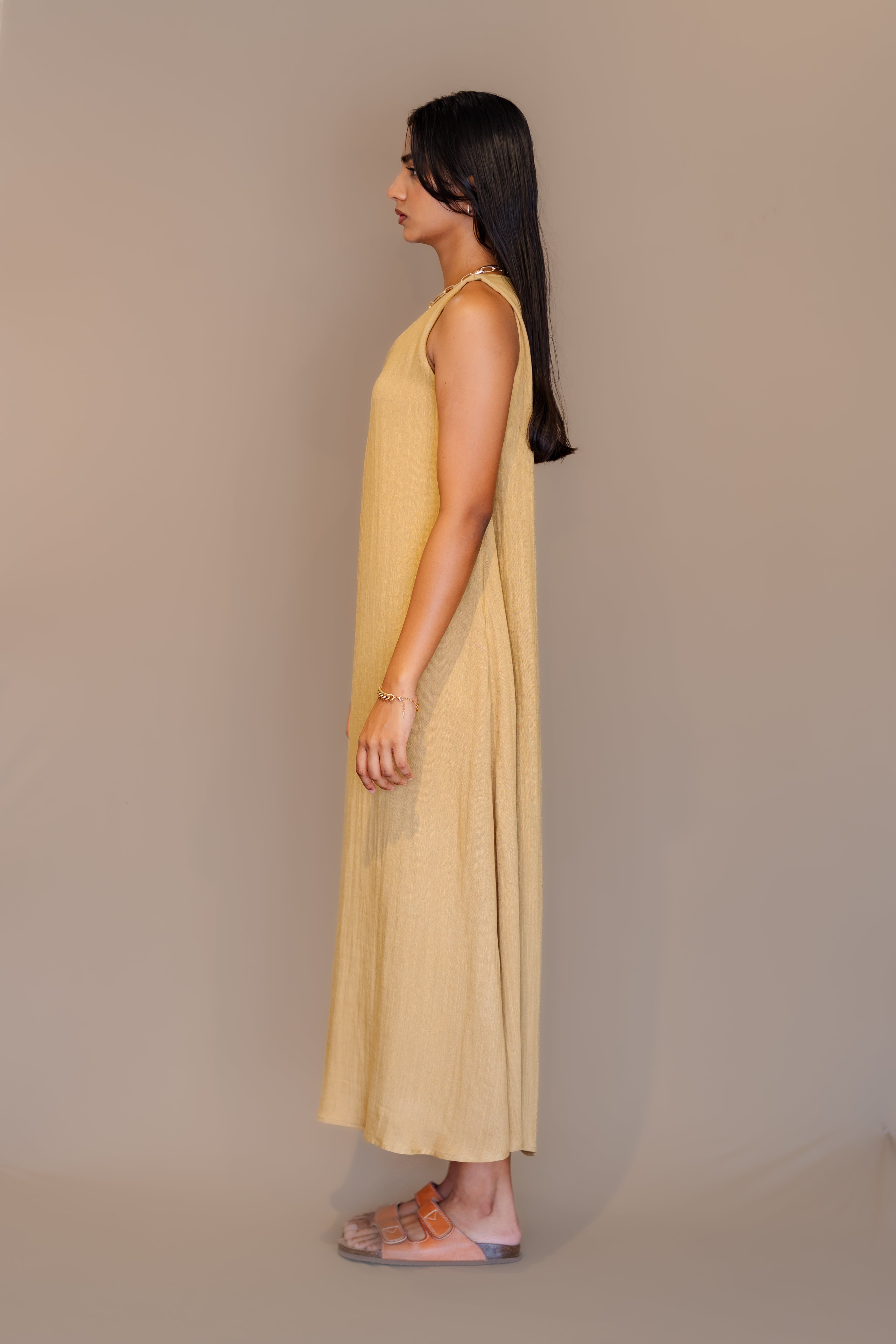 Linen Blend Maxi Relax Dress