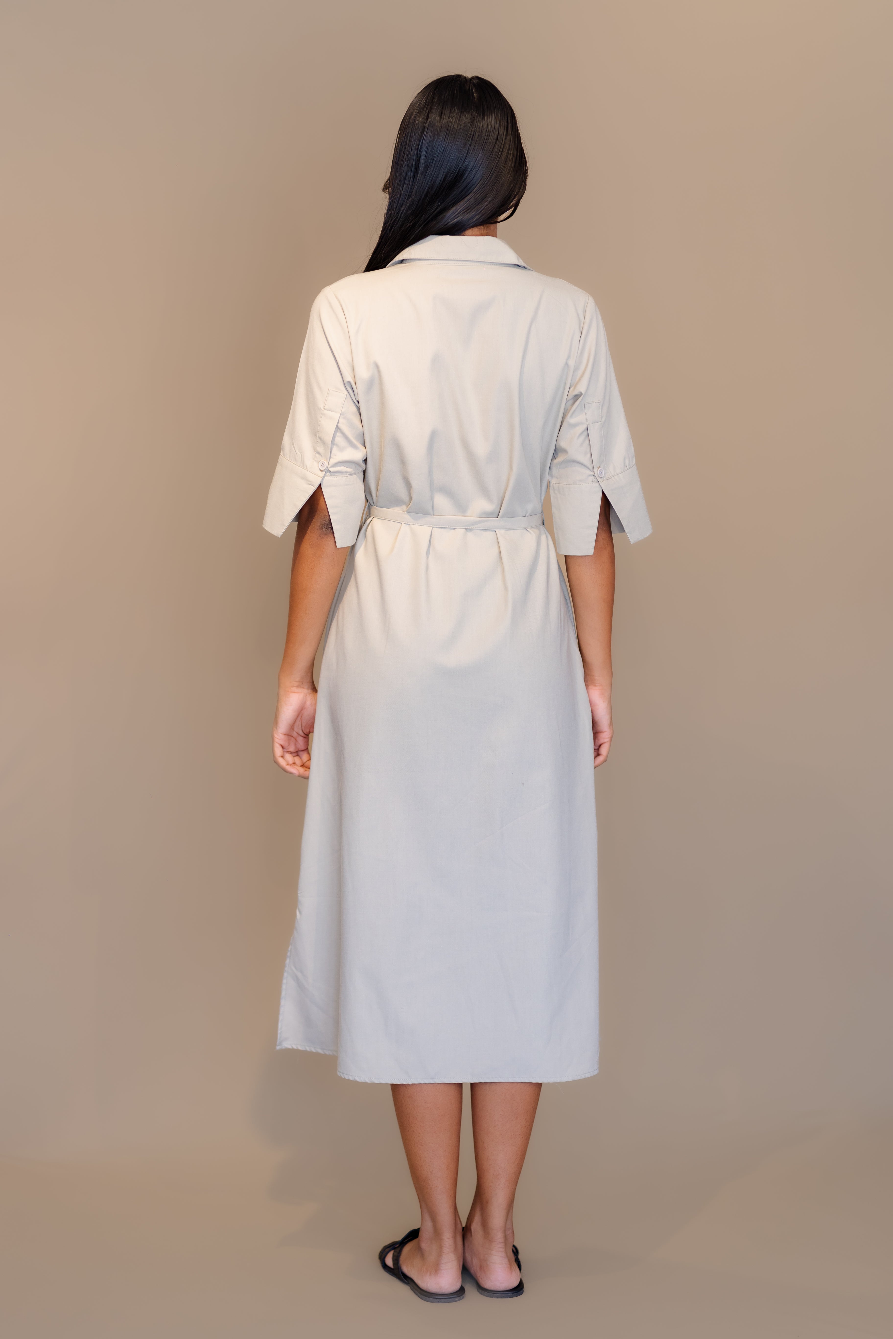 Pocket Detailed Button Down Dress