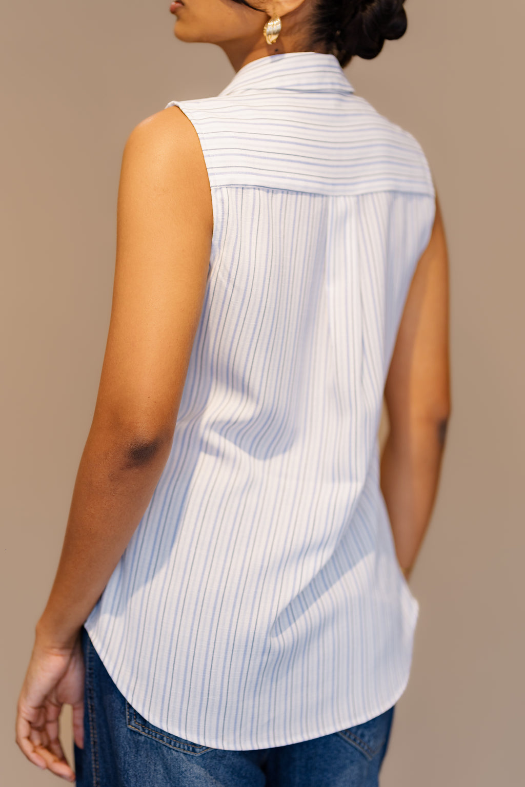 Sleeveless Button Down Shirt