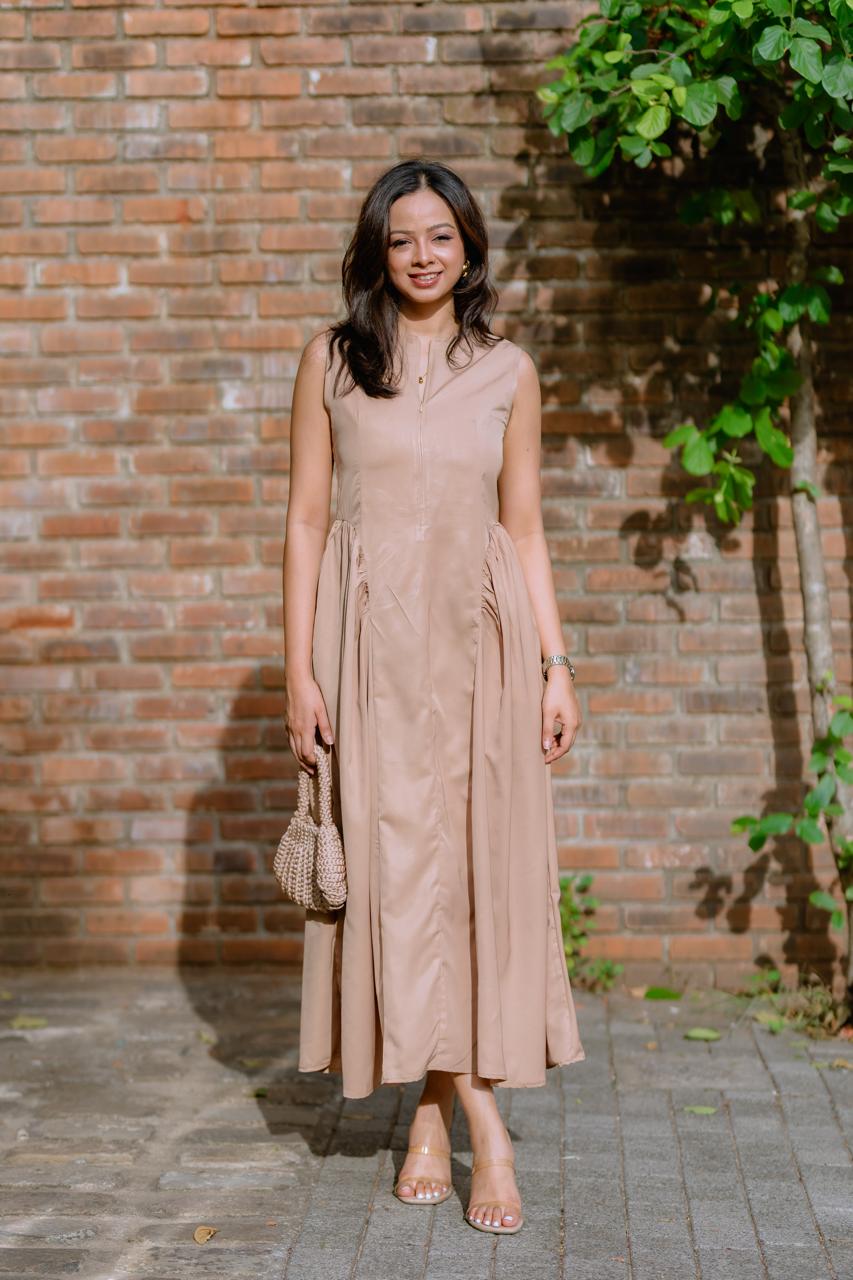 Sand Sleeveless Maxi Dress