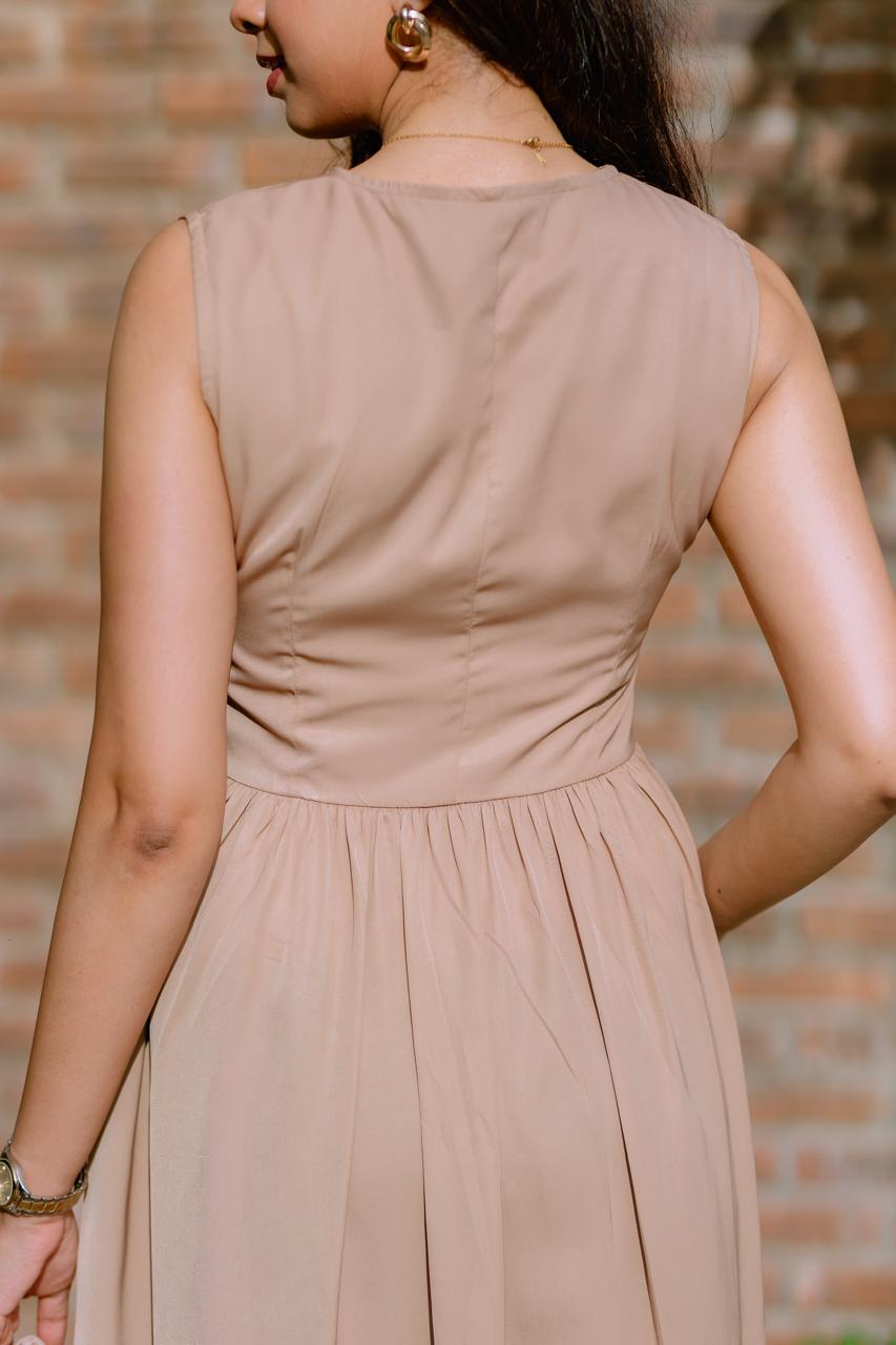 Sand Sleeveless Maxi Dress