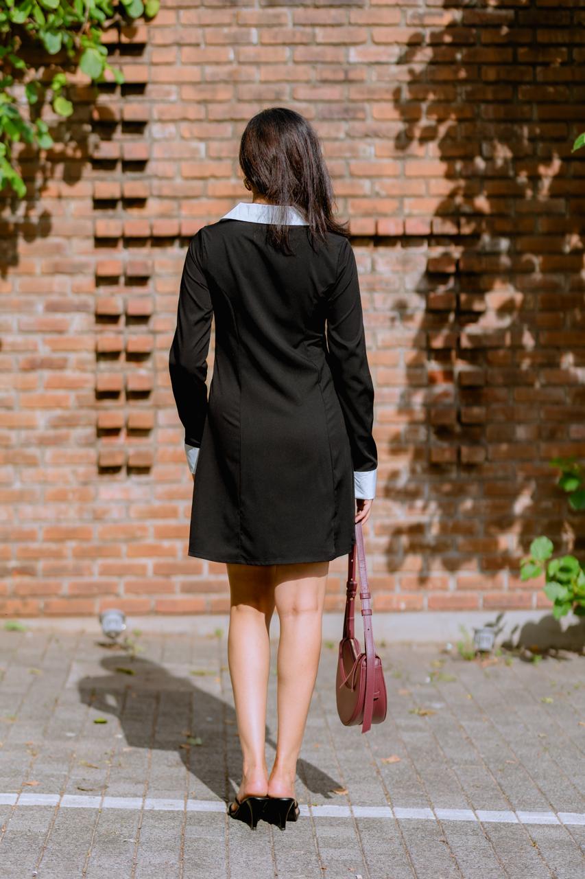 Black And White Shirt Mini dress