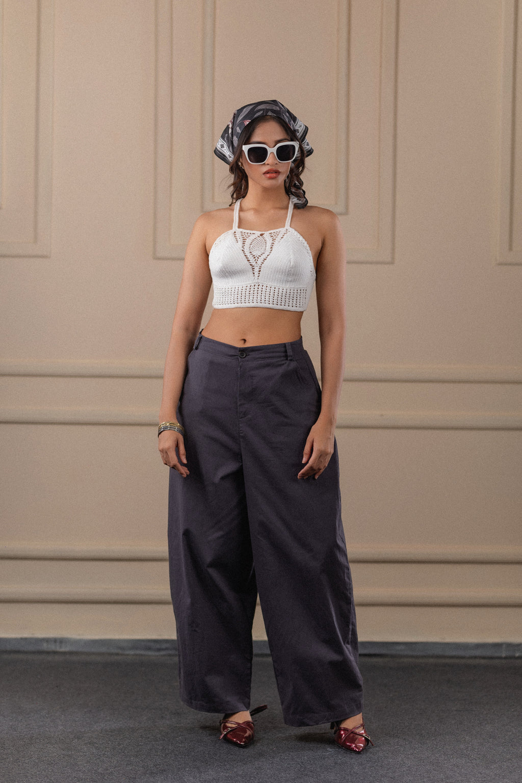 Tailored Charcoal Balloon Pants