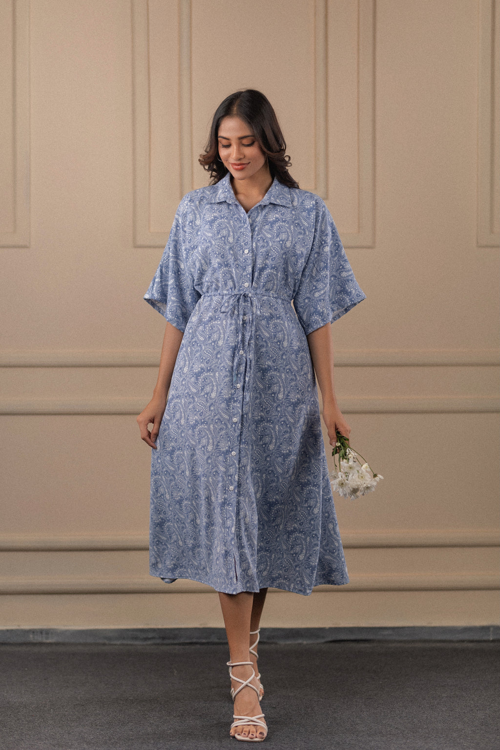 Printed Belted Tunic Dress