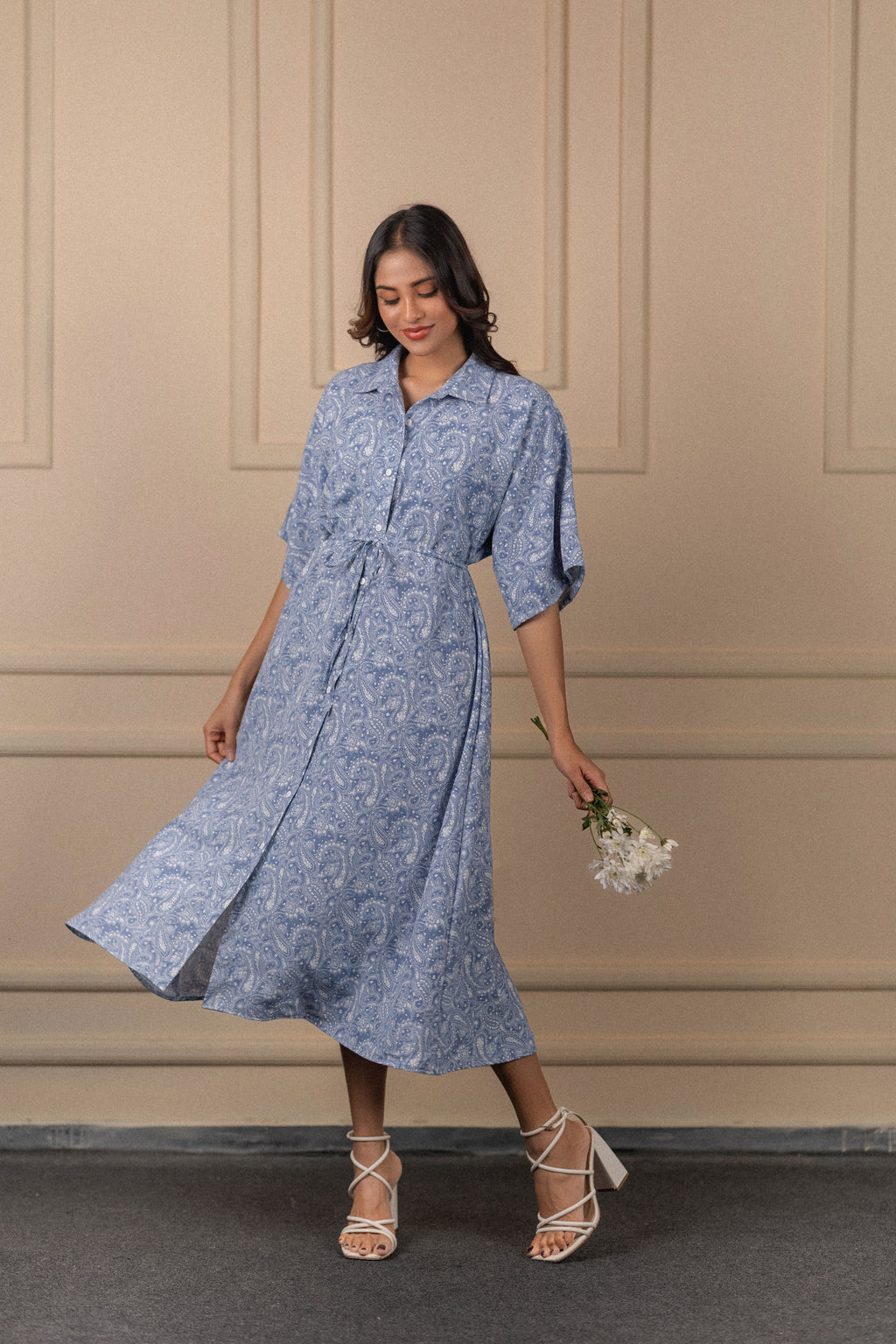 Printed Belted Tunic Dress